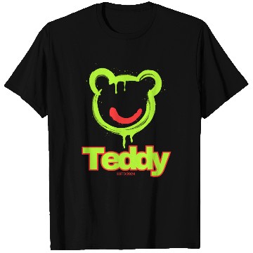 Discover Neon Drip Teddy Bear Illustration T Shirts
