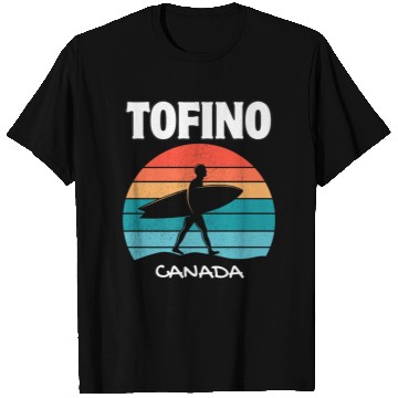Discover TOFINO CANADA Surf Retro Sunset Surfing Summer Vac T Shirts