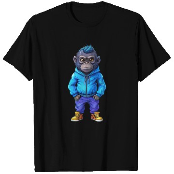 Discover Illustration of a hip-hop chibi gorilla. T Shirts