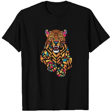 Discover Colorful Geometric Jaguar Illustration T Shirts