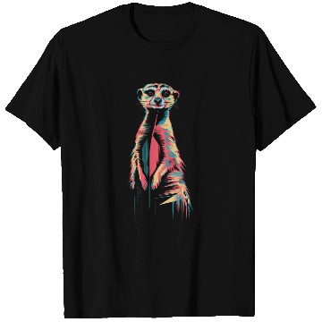 Discover Vibrant Meerkat Illustration Neon Colors T Shirts