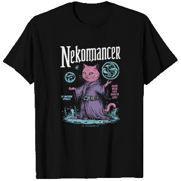 Discover Nekomancer Cat Sorcerer - Dark Fantasy Design T Shirts