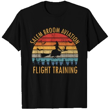 Discover Womens Salem Broom Aviation Flight Halloween T Shirts