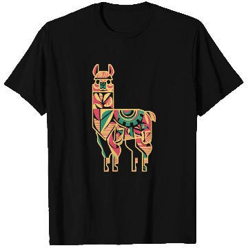 Discover Colorful Geometric Llama Art for Animal Lovers T Shirts