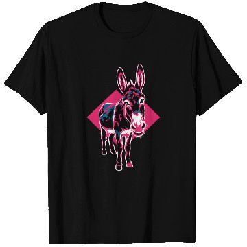 Discover Geometric Farm Animal Graphic: Vibrant Donkey Art T Shirts