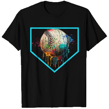 Discover Baseball Home Plate Drip T Shirts Ice Cream Softball