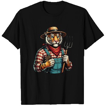 Discover Cute Tiger Farmer T Shirts