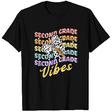 Discover Second 2nd Grade Vibes Teacher Coquette Bow Dalmat T Shirts