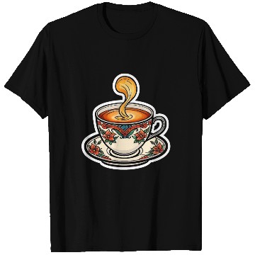 Discover Cup Of Tea Neo Traditional T Shirts