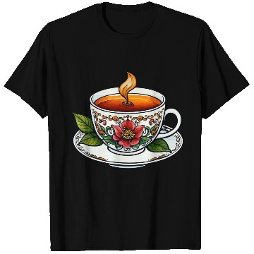 Discover Cup Of Tea Neo Traditional T Shirts