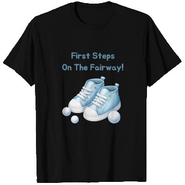 Discover First Steps on the Fairway - Blue Kids' Golf Shoes T Shirts