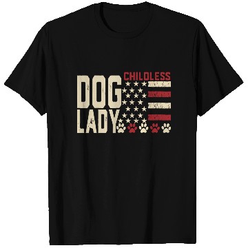 Discover Childless Dog Lady Vote 2024 US Flag Democratic T Shirts