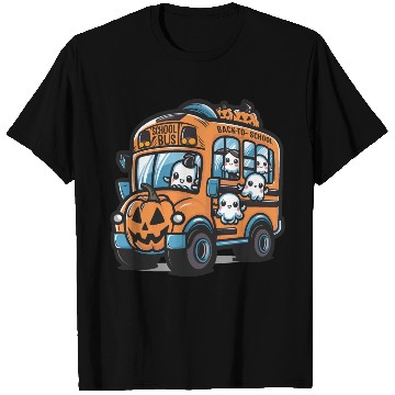 Discover Ghost Halloween School Bus T Shirts