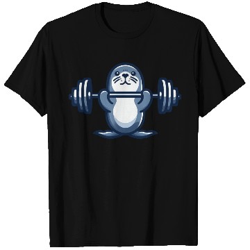 Discover Seal dumbbell gym fitness workout training T Shirts