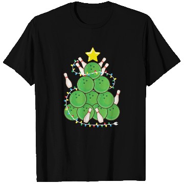 Discover Funny Bowling Christmas Tree Lights Xmas Sport T Shirts