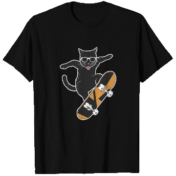 Discover Cat Wearing Sunglasses Skateboarding Magic T Shirts
