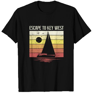 Discover Florida ESCAPE TO KEY-WEST Sailing Florida T Shirts