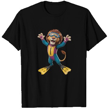 Discover Lion Diving T Shirts