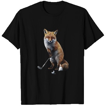 Discover Fox Playing Golf T Shirts