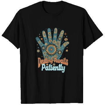 Discover SAYING: Destiny awaits patiently, retro palm, sun T Shirts