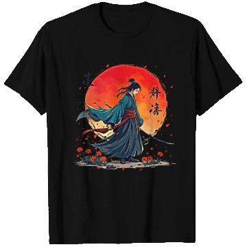 Discover Samurai Warrior Embraces Spirits T Shirts