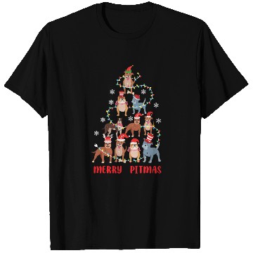 Discover Merry Pitmas Pitbull Dog Ugly Christmas Sweater T Shirts
