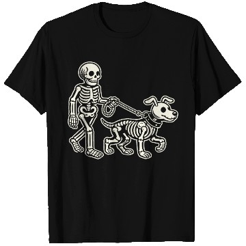 Discover Skeleton Leads Dog Funny Skull Pet For Halloween C T Shirts