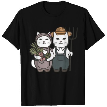 Discover Farmer Cat Feline Couple T Shirts