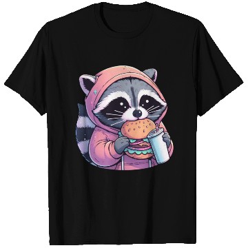 Discover Trash Panda - Raccoon eating fast food T Shirts
