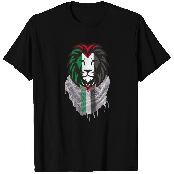 Discover Palestinian Lion with Flag Colors T Shirts