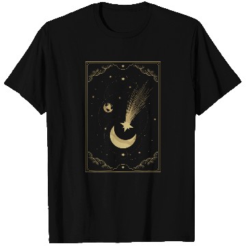 Discover Crescent Moon With Shooting Star Tarot Card T Shirts