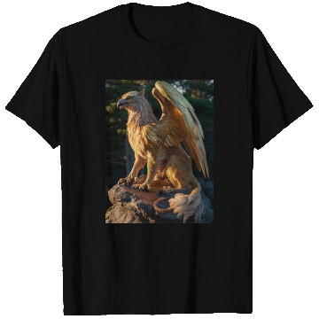 Discover Majestic Griffin Statue at Sunset T Shirts