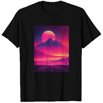 Discover Neon Horizon: A Synthwave Journey T Shirts