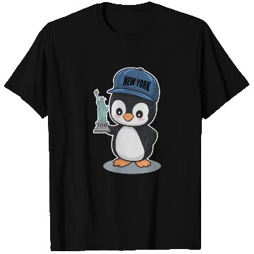 Discover New York Penguin Holding Statue Of Liberty T Shirts