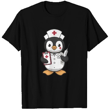 Discover Cute Nurse Penguin With Syringe T Shirts