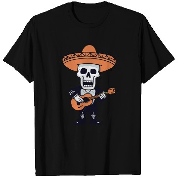 Discover Skeleton Mariachi Guitar Player T Shirts