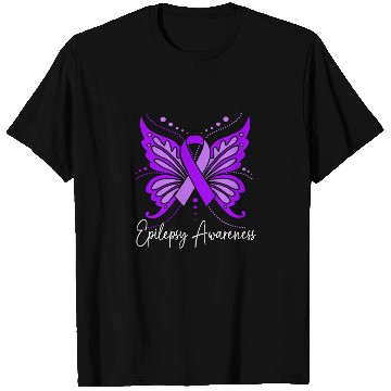 Discover Epilepsy Warrior Purple Ribbon Butterfly Epilepsy T Shirts
