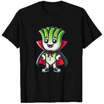 Discover Cute Halloween Leek Vampire Cartoon Green T Shirts