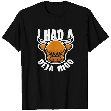 Discover Highland Cow Deja Moo Funny Saying T Shirts