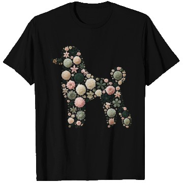 Discover Floral Poodle: Elegance Blossoming in Nature T Shirts