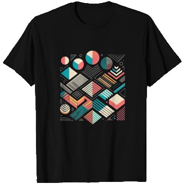 Discover Retro Geometric Shapes 80s 90s Style 1 T Shirts