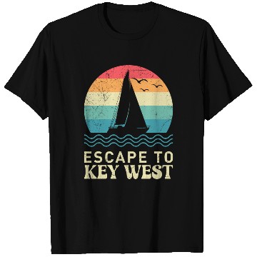 Discover Florida ESCAPE TO KEY-WEST Sailing Florida T Shirts