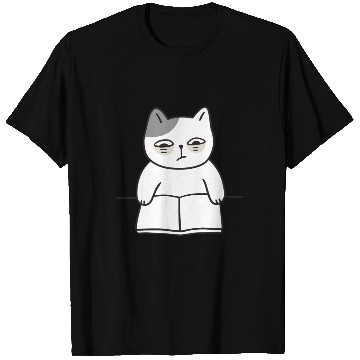 Discover Cuties - Cat Reading Book T Shirts