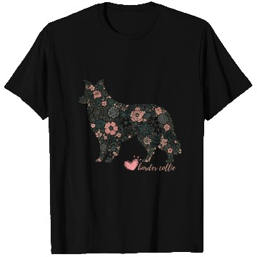 Discover Floral Border Collie Art T Shirts