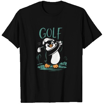 Discover Cute Penguin Golf Swing Fun Golfing T Shirts