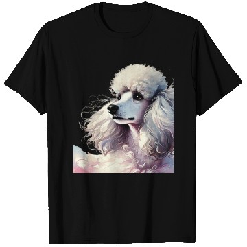 Discover Elegant Poodle in Soft Watercolors T Shirts