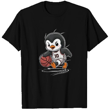 Discover Penguin Basketball Player Number 10 Dribbling T Shirts