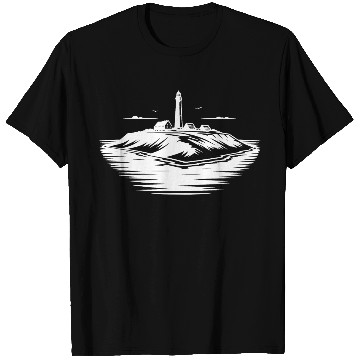 Discover Lonely Island With Lighthouse On The Coast T Shirts