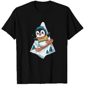 Discover Cute Snowboarding Penguin Adventure T Shirts