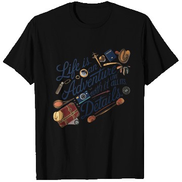 Discover Creative illustration of text life is an adventure T Shirts